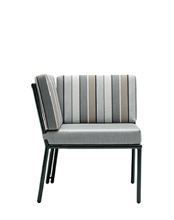 Zero 209 Модульная система диванов с крашеным стальным каркасом и катафорезом. Ткань для улицы. Угловой модуль. Et al. Zero