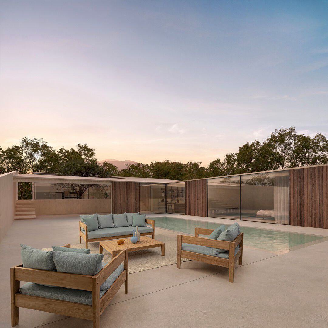 Съемное тканевое садовое кресло с подлокотниками BIZZOTTO KOBO ARCH-00048672 - Вид №1