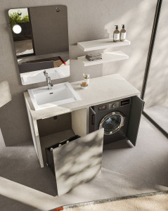 Шкаф для белья с распашными дверцами для стиральной машины