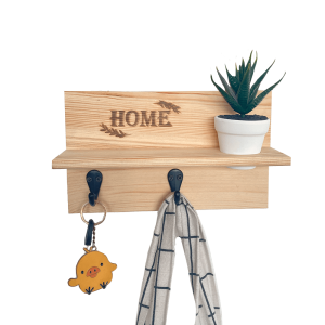 90599406 Ключница настенная деревянная Home 25х15х8 см глубина полки 6,5 см STLM-0300757 СИФОНИЯ