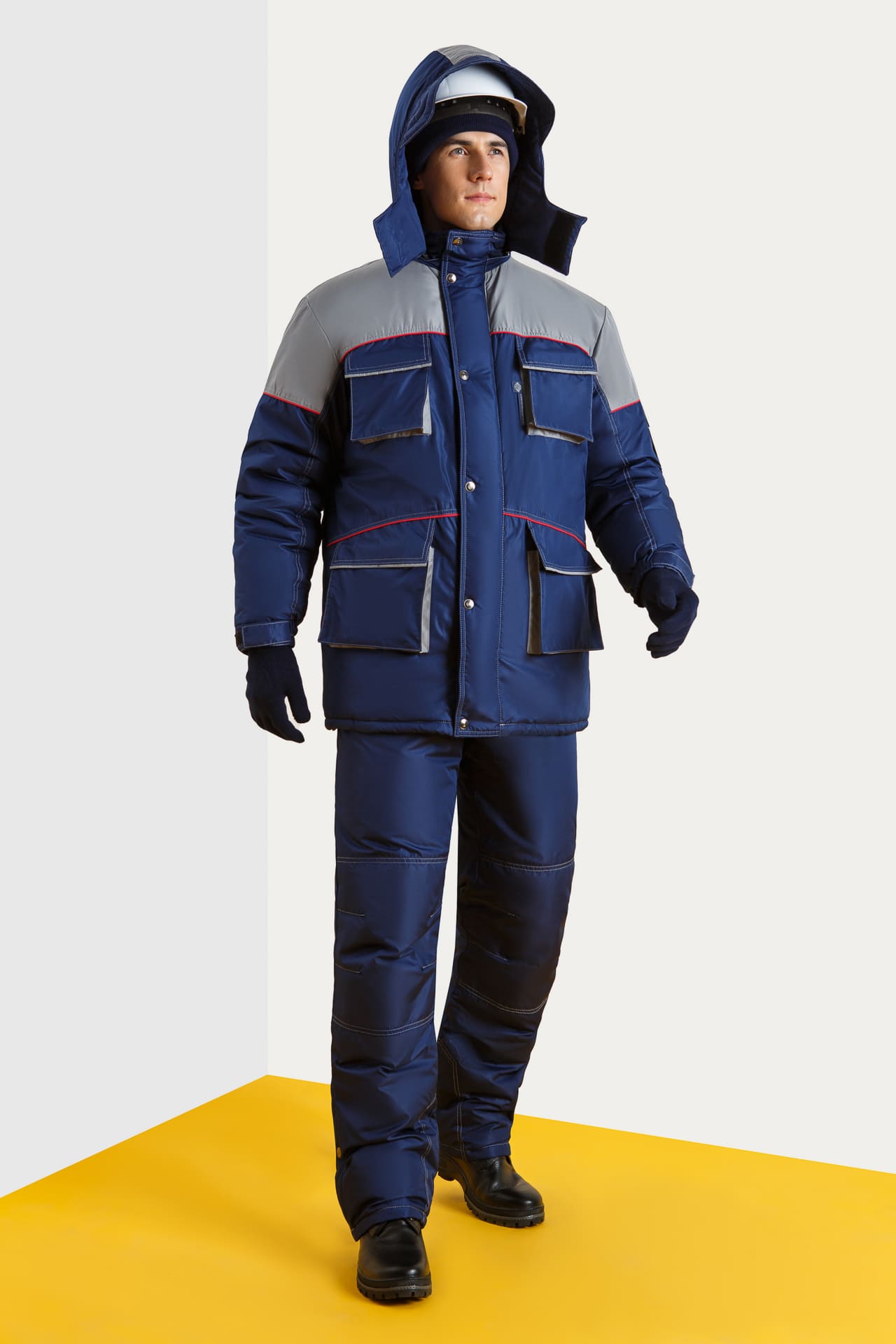 64815 Костюм "Арктика" зимний синий-серый  Зимняя спецодежда  размер 60-62/182-188  - Вид №18