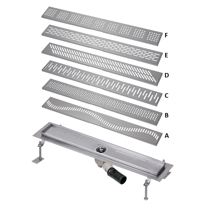 69171 Нержавеющий водоотводящий желоб, длина 850 мм SANELA 