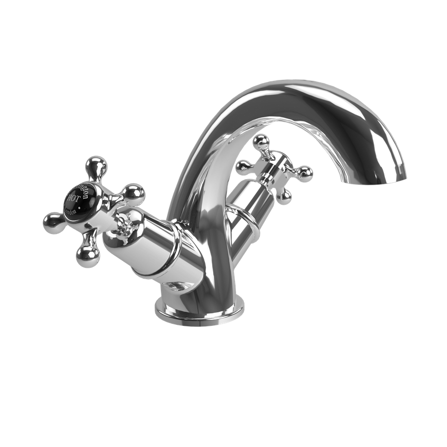 Burlington Claremont Смеситель для раковины Claremont Mono Четверть оборота с белым акцентом в золоте CL45-QT GOLD  - Вид №2