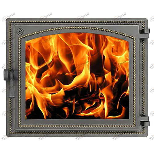 Дверка каминная Везувий 240 (бронза) 5056