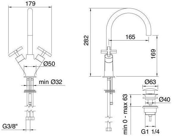 Rubinetterie Treemme Окрашенный смеситель для раковины на столешницу Line sun-id-1374475 - Вид №3