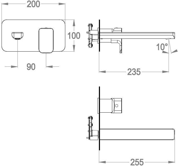 Fir Italia Смеситель для умывальника настенный на 2 отверстия Daily 44 4410208 - Вид №1