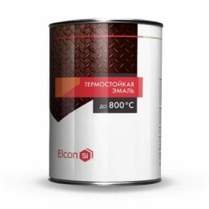 Эмаль термостойкая Elcon до +650 серебристо-серая 0,8 кг.