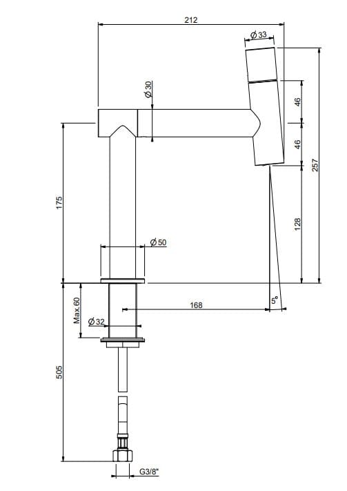Однорычажный смеситель для раковины QD Magistro Lab Hammer ARCH-00148850 - Вид №3