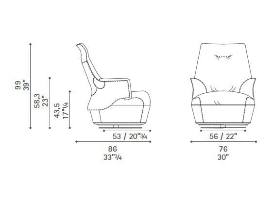 Кресло bergère Poltrona Frau коллекция-диваны и кресла ARCH-00081156 - Вид №3