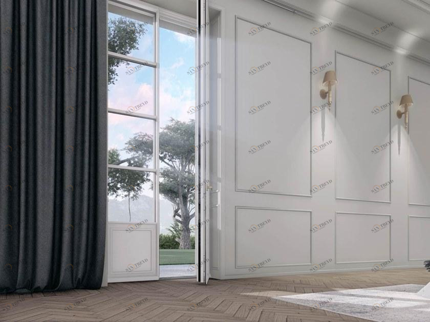 CARMINATI SERRAMENTI Распашная деревянная дверь Skyline system sun-id-1361081