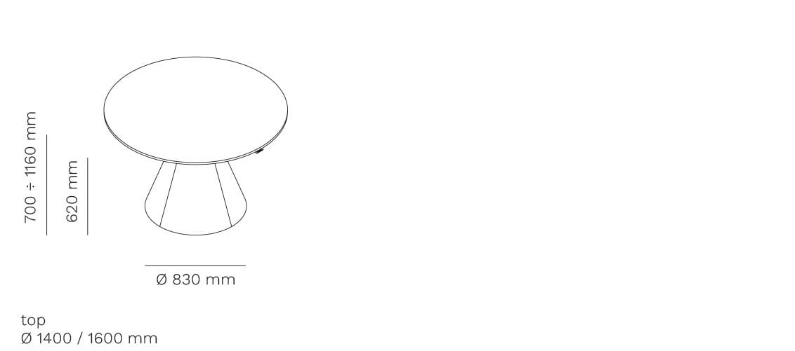 Круглый стол с регулируемой высотой из окрашенного металла Mara Follow ARCH-00069137 - Вид №5