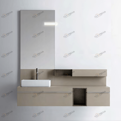 Комбинация ванной комнаты S108 в отделке BASIC Milltek/мат.лак.Cipria/ламинат Sacco MILLDUE SINTESI SINTESI108CIPRIA