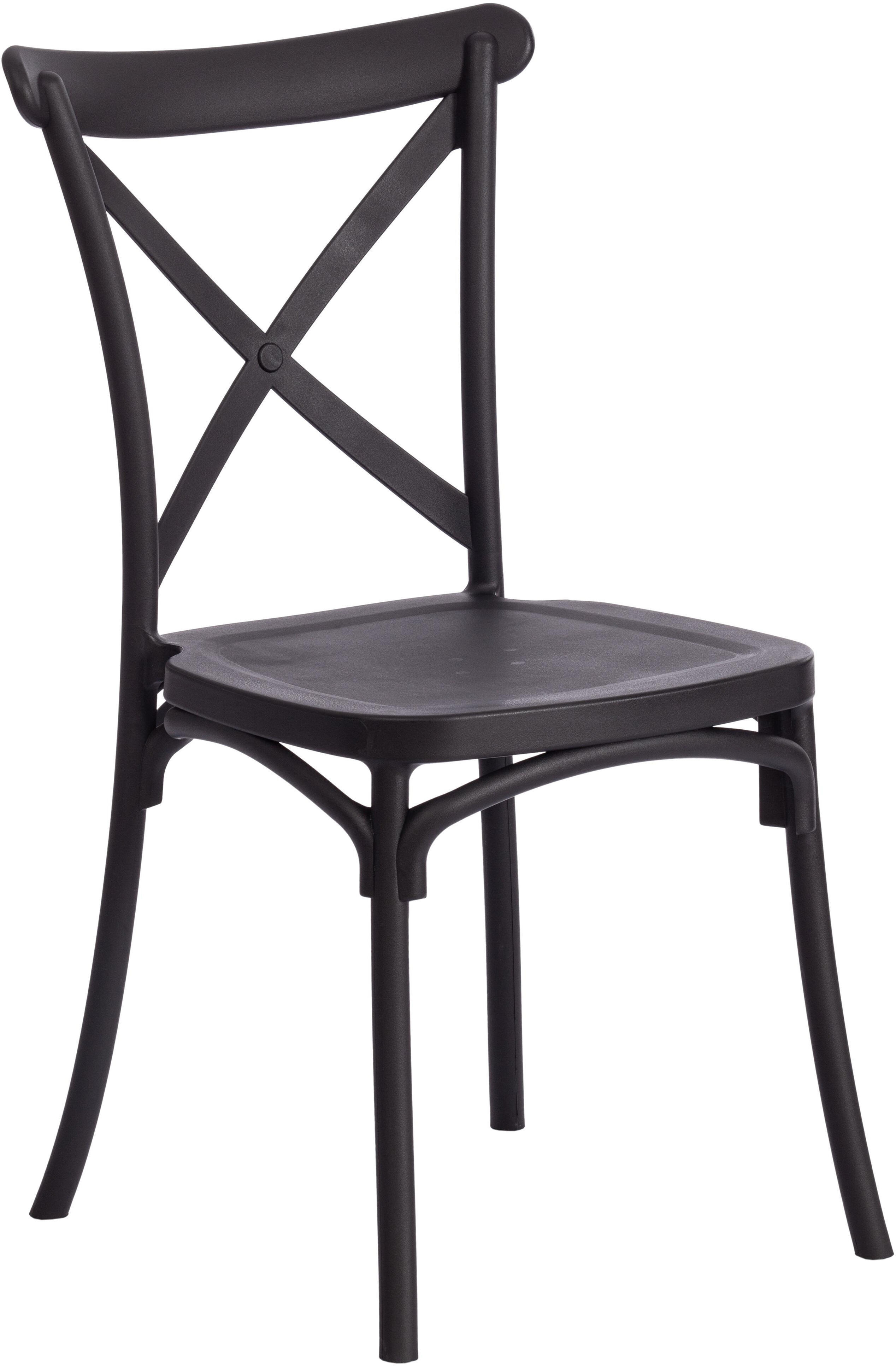 91092913 Кухонный стул Cross mod. pl24 89х58х48 см пластик цвет черный MODERN STLM-0480266 TETCHAIR