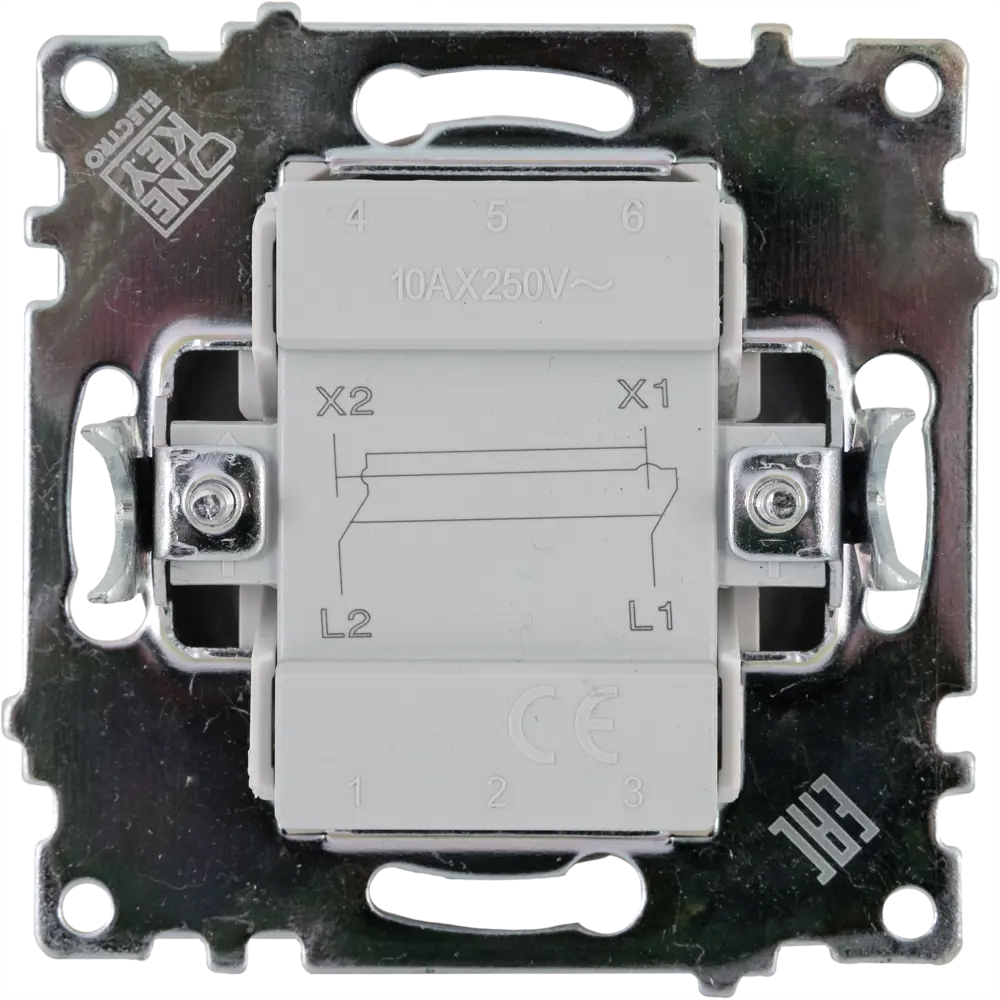 Выключатель перекрёстный встраиваемый Onekey Florence 1 клавиша, цвет серый ONEKEYELECTRO STLM-2128716 - Вид №3