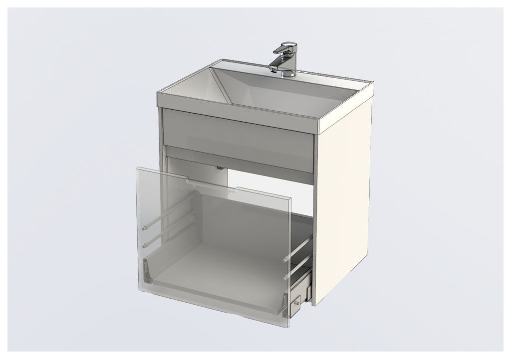 Тумба с раковиной Aquanet Латина 60 белый (1 ящик) 0017993300179393 - Вид №4