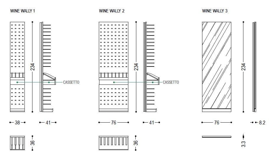 Деревянная настенная винная стойка Riva 1920 WINE WALLY ARCH-00017830 - Вид №3