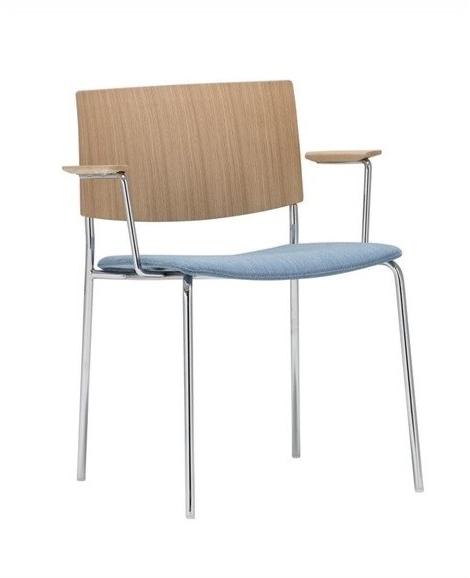 Andreu World Стул штабелируемый из дуба с подлокотниками и открытой спинкой Sit So1208 - Вид №6