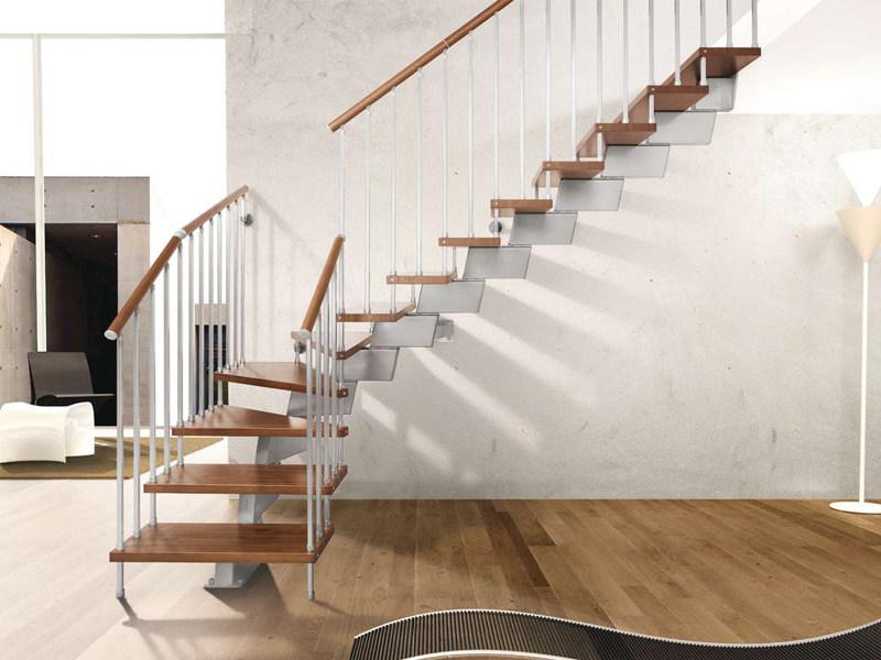 Fontanot Модульная открытая лестница из нержавеющей стали и дерева Genius sun-id-1452007 - Вид №1