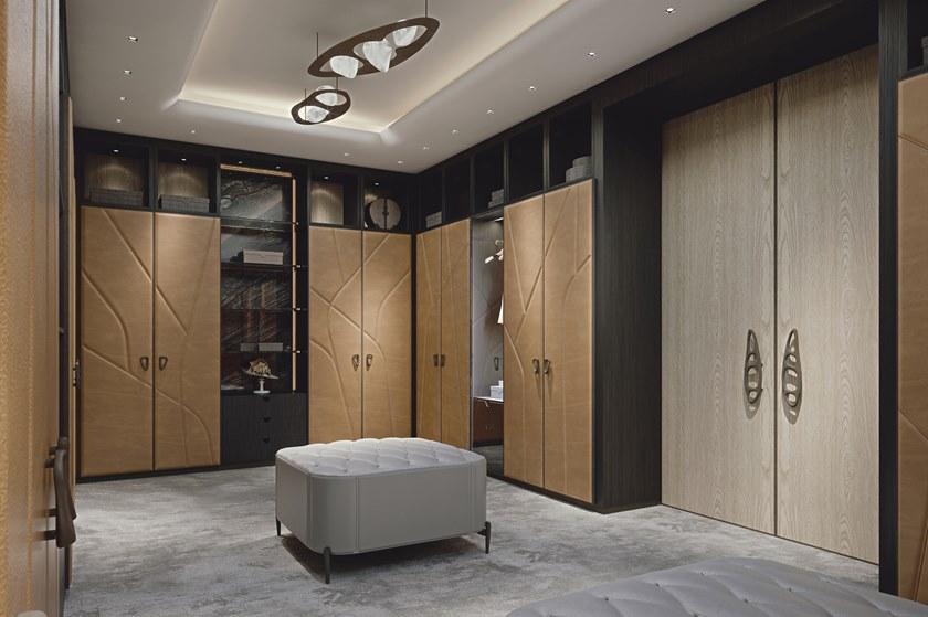 Bellotti Ezio Индивидуальная гардеробная с дверцами, обтянутыми кожей Gea 2018-95 - Вид №3