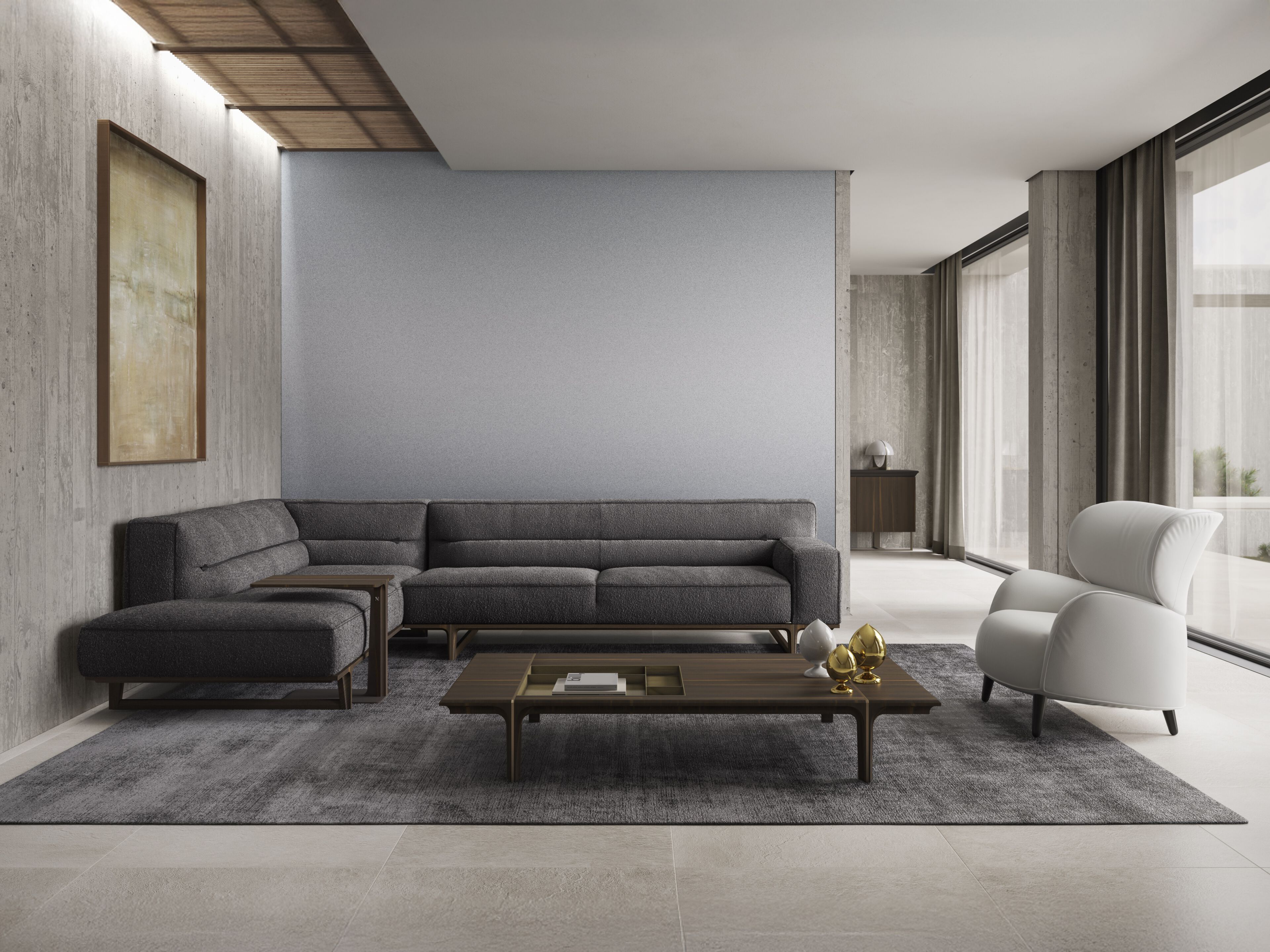 Кожаный модульный угловой диван Natuzzi Italia кендо ARCH-00052407 - Вид №12