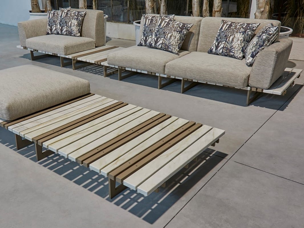 Секционный диван из мрамора Calacatta и ткани FranchiUmbertoMarmi RITAGLI ARCH-00126085 - Вид №1