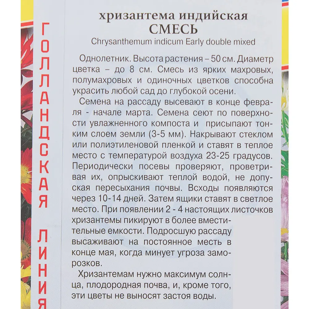 Хризантема индийская смесь ПРЕСТИЖ СЕМЕНА STLM-2033393 - Вид №2