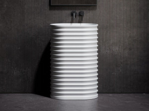 Одиночный круглый отдельно стоящий умывальник из смолы