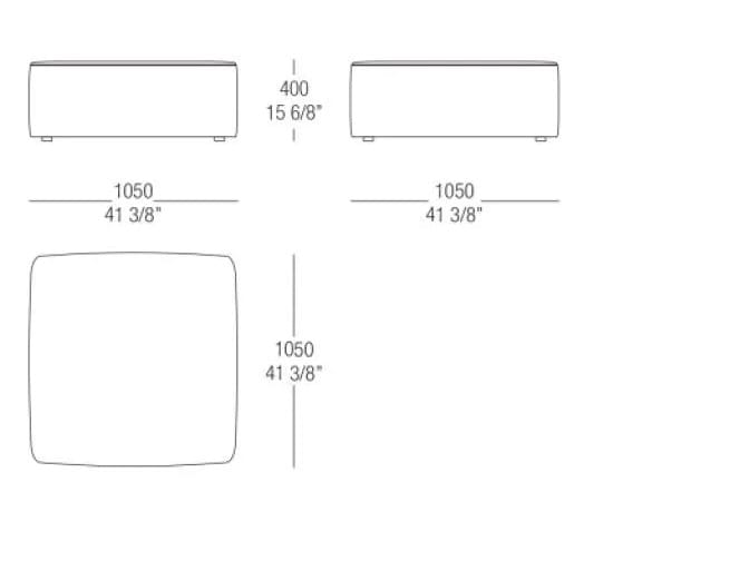 Кожаный квадратный пуф MisuraEmme STONE ARCH-00047315 - Вид №2