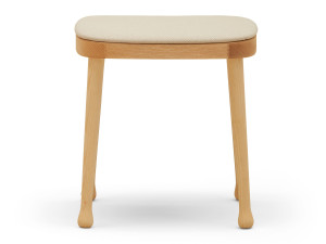 Низкий табурет из ясеня с мягким сиденьем