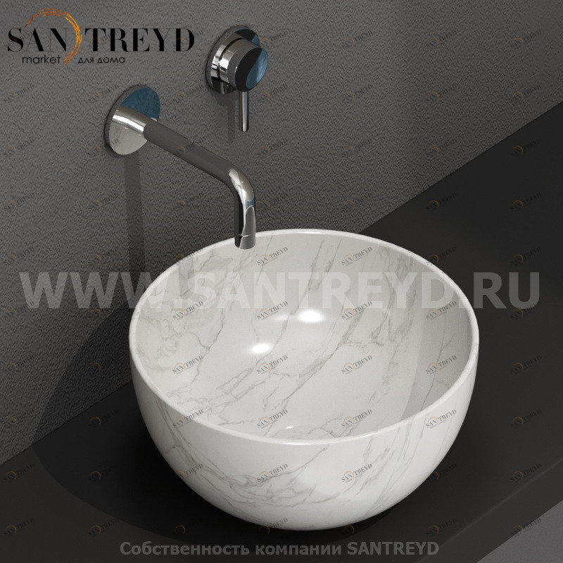 B6T30AC Накладная раковина на столешницу  круглая Ceramica Globo T-EDGE