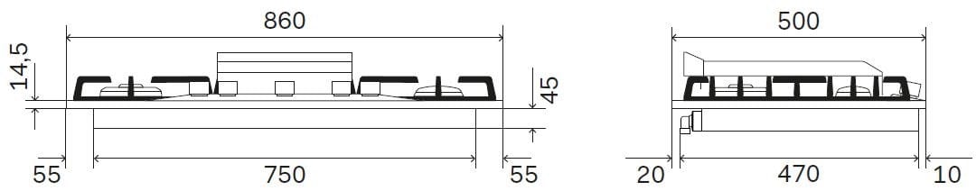Встраиваемая газовая плита из нержавеющей стали Ilve Nostalgie ARCH-00095326 - Вид №2