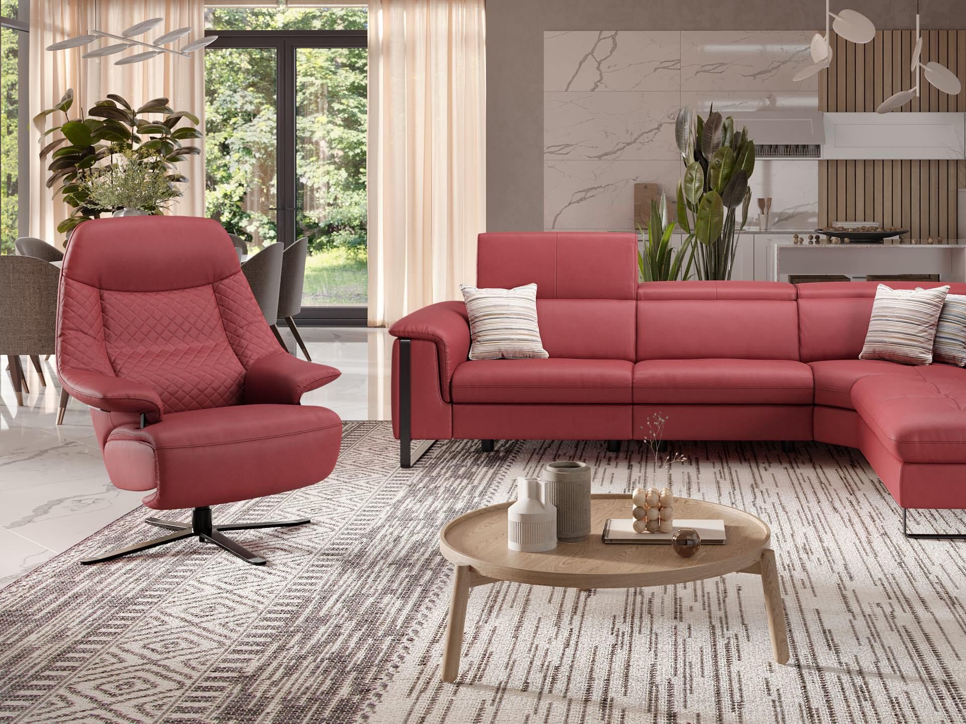 Кожаное вращающееся кресло с подлокотниками Sofanella Гренада ARCH-00023635 - Вид №3