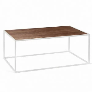 Журнальный столик прямоугольный американский орех с белым основанием 80 см Darmian into white INTELLIGENT DESIGN  260959 Белый;орех;коричневый