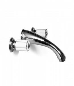 11538 БЕЛЫЙ-12538 ЧЕРНЫЙ Смеситель для раковины настенный с мм. 190 носик. Bongio Fleur Blanc&Noir