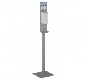 GW04 15 01 00SC Genwec Подставка с термометром + автоматический дозатор в сером дезинфицирующем спрее