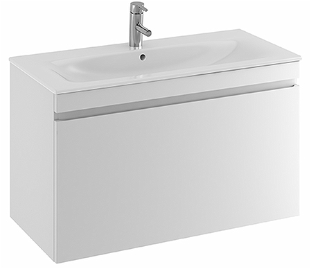 42390 IFO Renova Плоская тумба для тонкой раковины с ящиком и внутренним ящиком, Ш = 988 мм, Ш1 = 1000 мм, темно-серый  - Вид №12