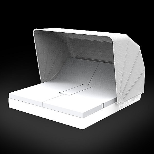 088418 Кровать c 4 наклонными спинками и складным навесом LED Vondom Vela