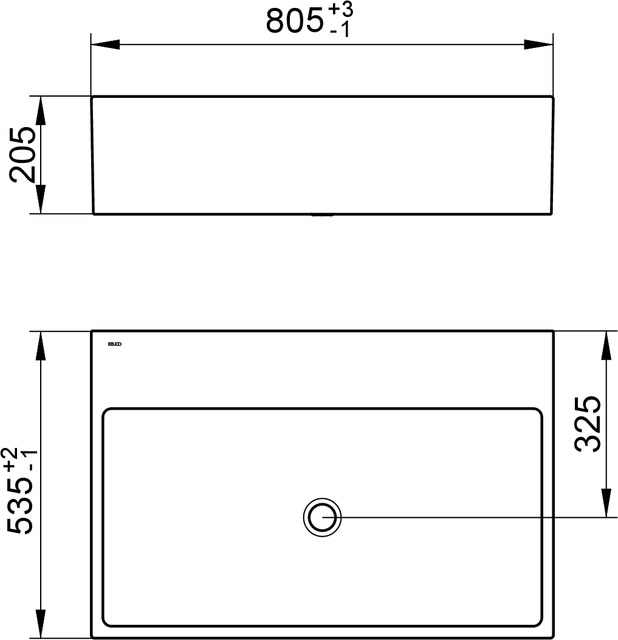 39061318000 Умывальник из минерального литья KEUCO Edition 90 - Вид №2