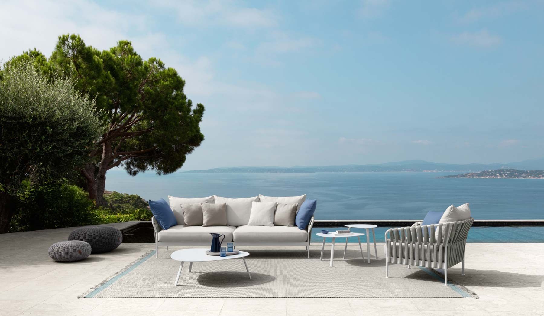 3-местный тканевый съемный садовый диван Talenti ARCH-00023055 - Вид №1