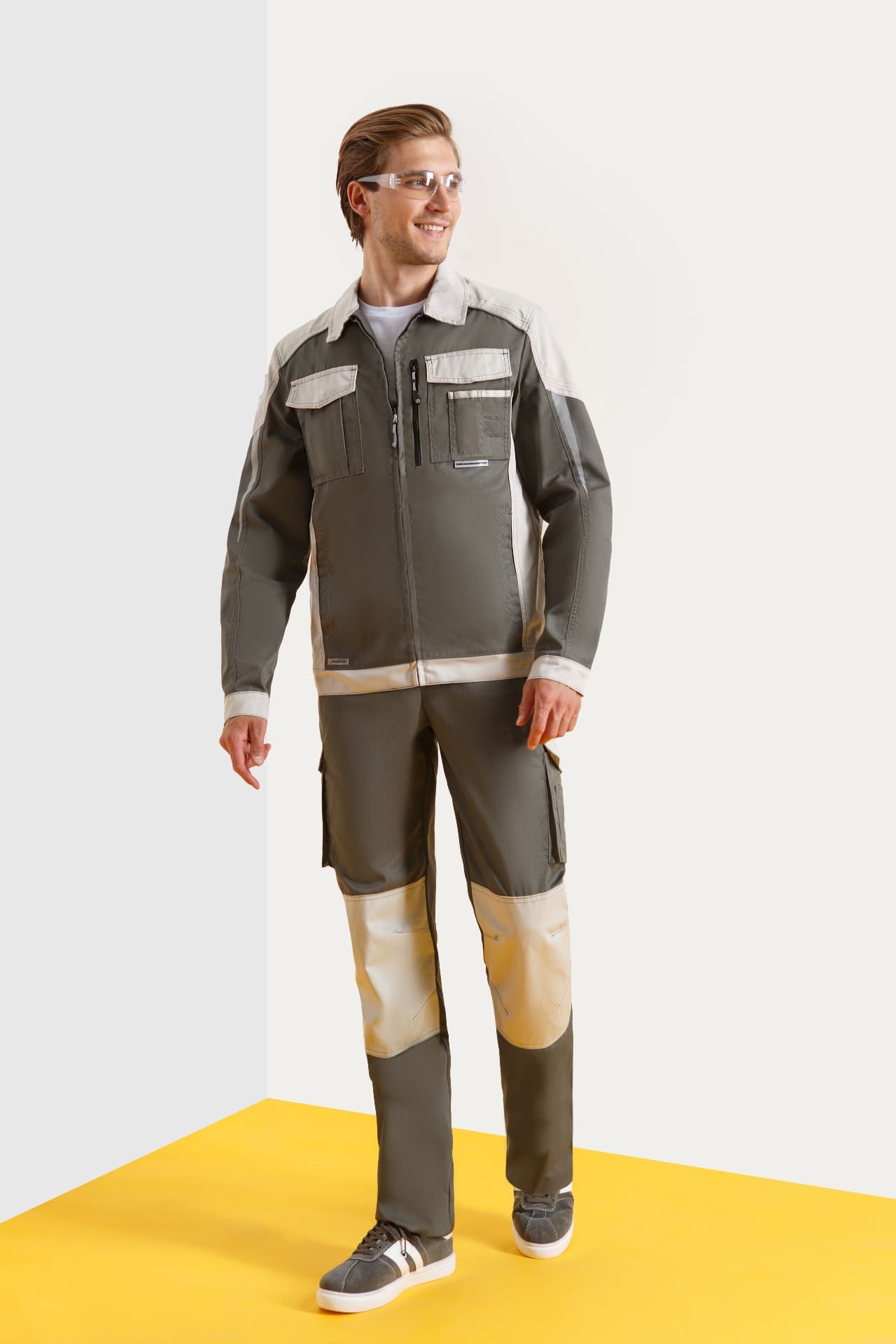 4957104 Костюм  NEW серый хаки с серым песком STATUS  Летняя спецодежда  размер 56-58/182-188  - Вид №7