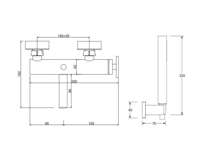 Однорычажный открытый смеситель для душа с ручным душем QD Magistro Lab Tomeo ARCH-00076810 - Вид №2