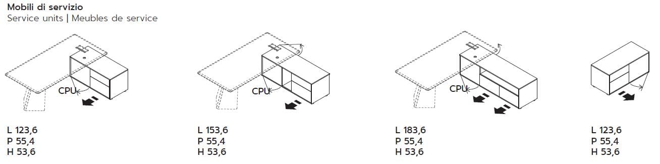 Направленный прямоугольный стол со встроенной полкой Las Mobili Monolith ARCH-00077218 - Вид №1