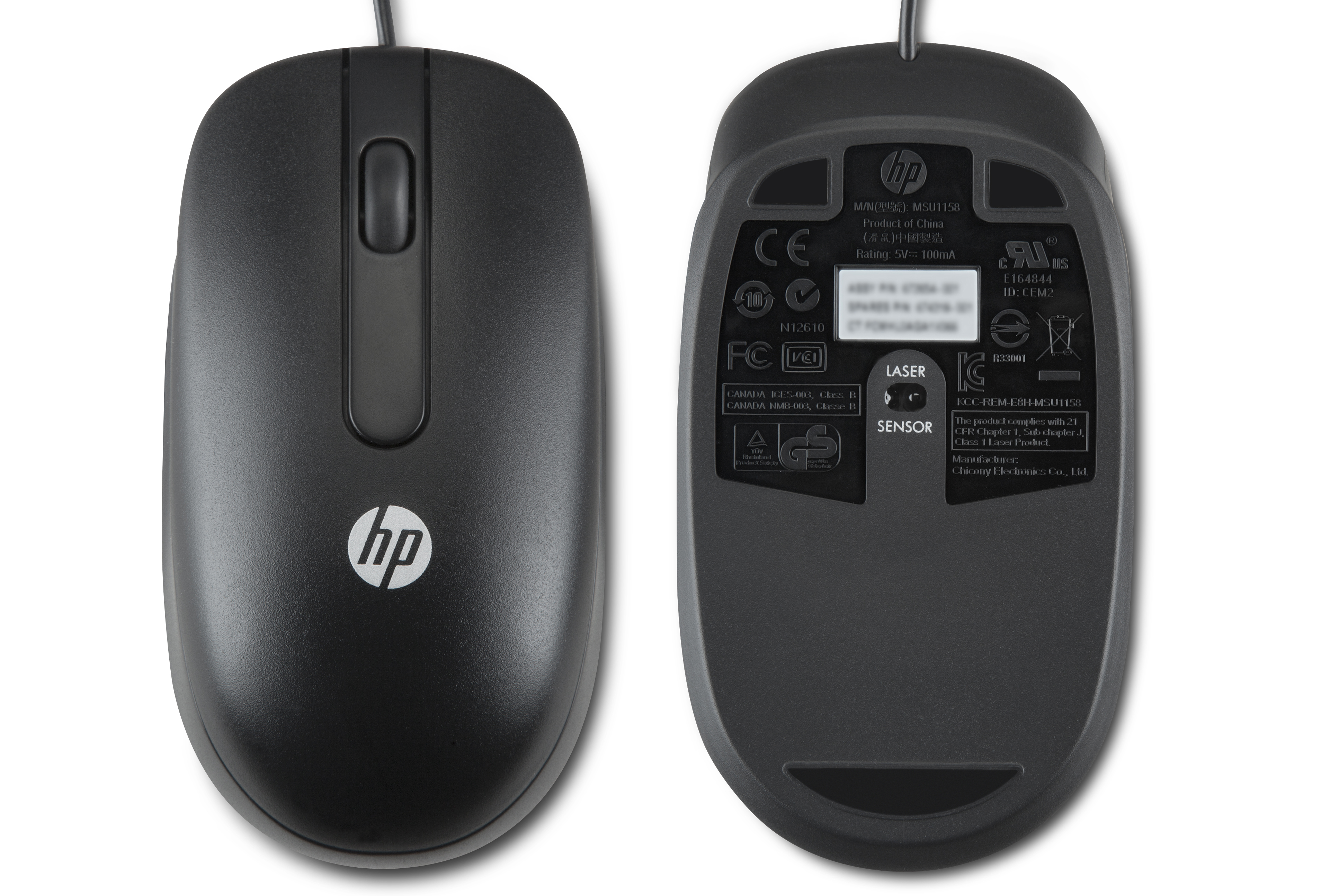 QY778AA usb 1000dpi laser mouse HP Santreyd  - Вид №1
