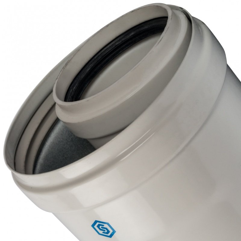 Труба дымохода STOUT коаксиальная 60/100  1 м для конденсационных котлов SCA8610001000 - Вид №2