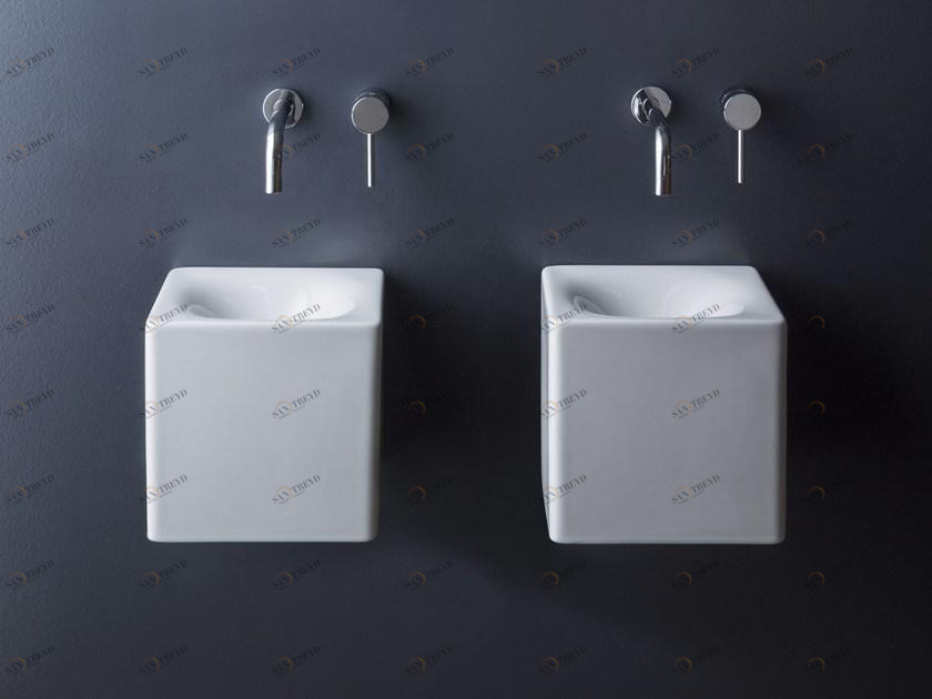 1521 Подвесная раковина настенная овальная Scarabeo Ceramiche Cube белая