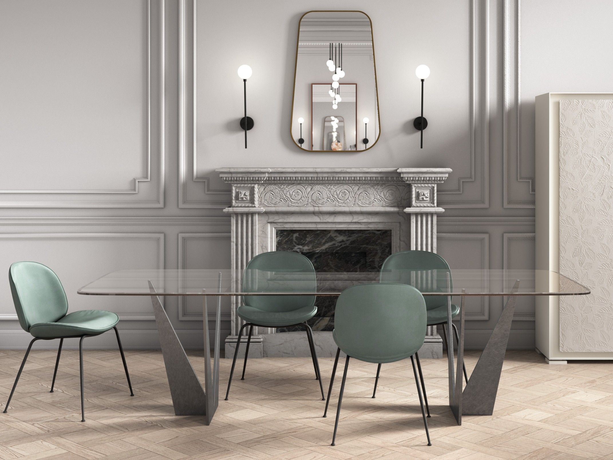 Прямоугольный стеклянный стол Capo d’Opera ESTREMI ARCH-00020243