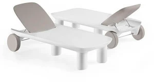 Plust Откидной полиэтиленовый садовый лежак на колесиках Atene