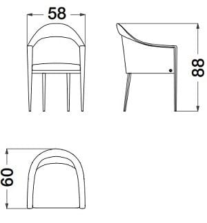 Кожаный и тканевый стул с подлокотниками CPRN HOMOOD Starlight ARCH-00073767 - Вид №2