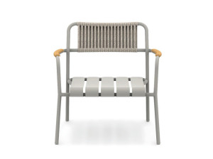 Алюминиевый и веревочный садовый стул с подлокотниками