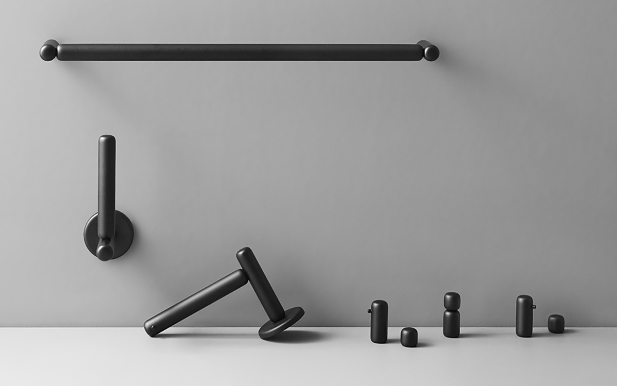 128010R8001 Полотенцесушитель из гальки - черныйd line Bjarke Ingels Group  - Вид №1